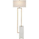 Beside 69 inch 150 watt White/Antique Brass Floor Lamp Portable Light