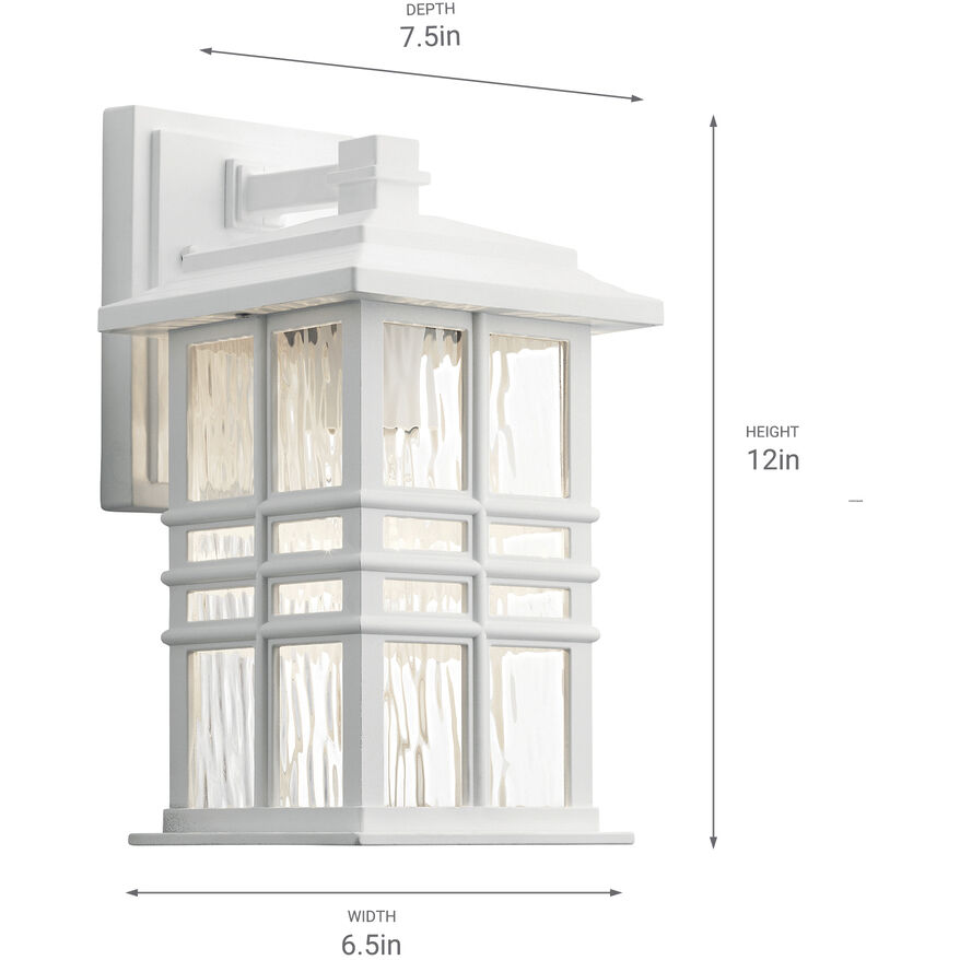 Beacon Square 1 Light 12 inch White Outdoor Wall, Small