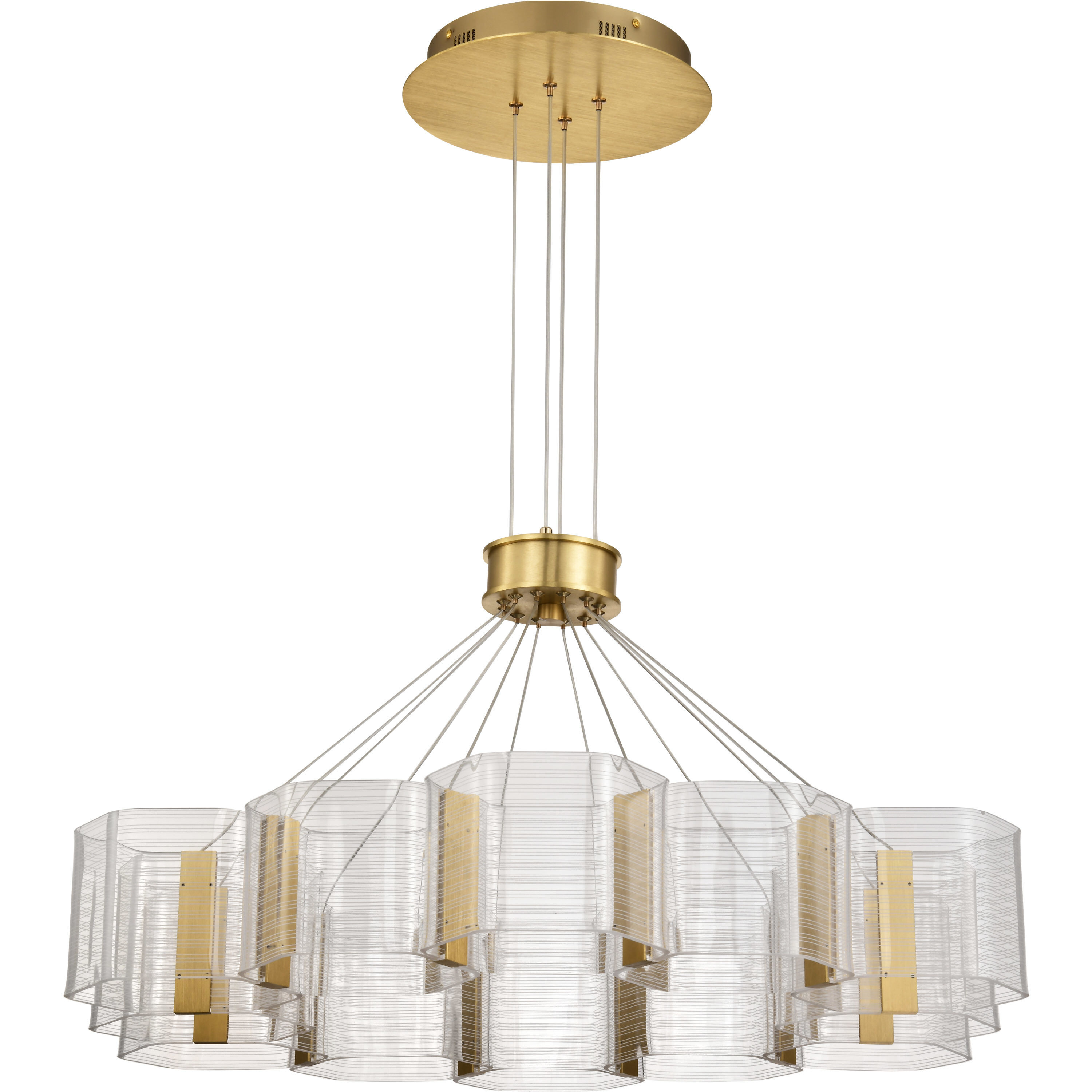 Kenzo LED 34.25 inch Polished Anodized Bronze Chandelier Ceiling Light