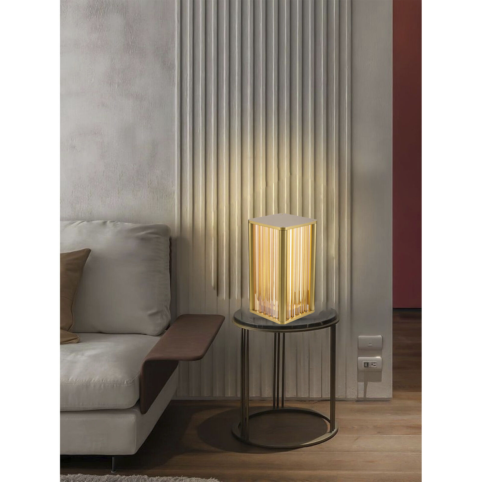 Canada 18 inch 8 watt Satin Brass Table Lamp Portable Light