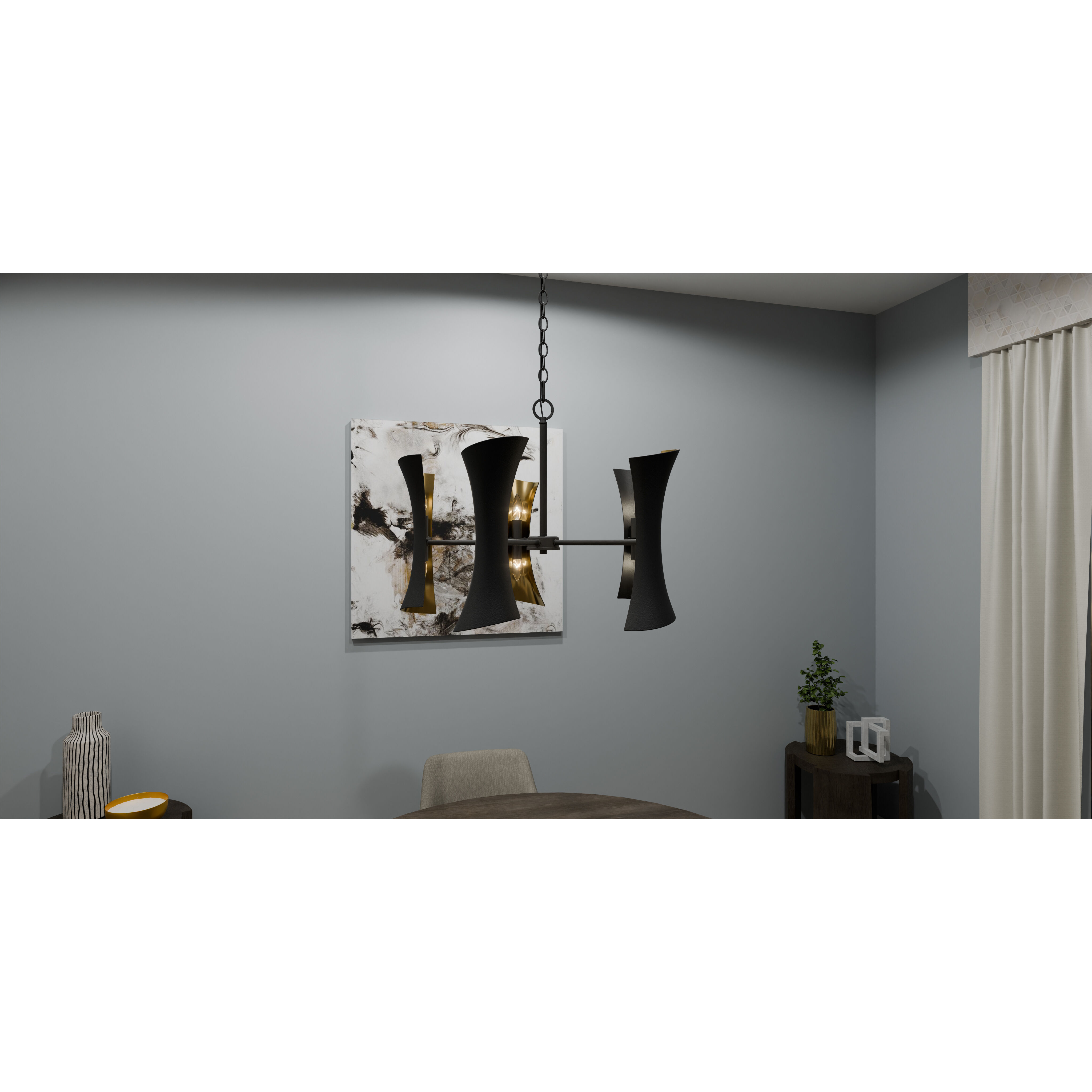 Myla 10 Light 27.25 inch Matte Black Chandelier Ceiling Light