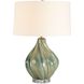 Tausha 25.5 inch 150 watt Greens And Blue Tones with Crystal and Antique Brass Table Lamp Portable Light
