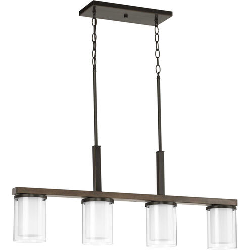 Beaches 4 Light 38 inch Antique Bronze Linear Chandelier Ceiling Light