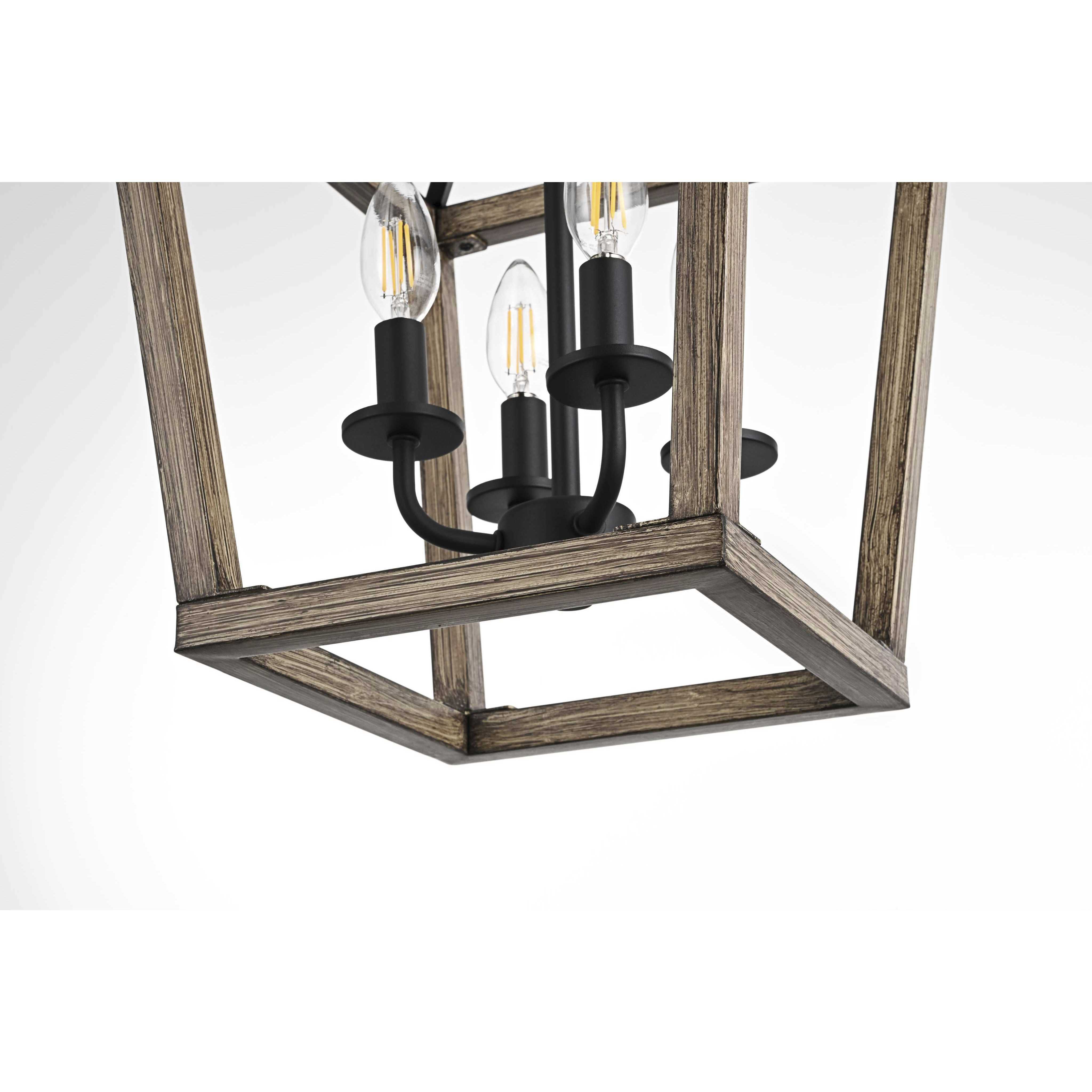 Gage 4 Light 12 inch Brown and Black Pendant Ceiling Light