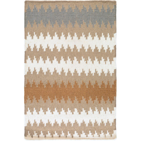 Frontier 36 X 24 inch Dark Brown, Taupe, Cream, Medium Gray Rug