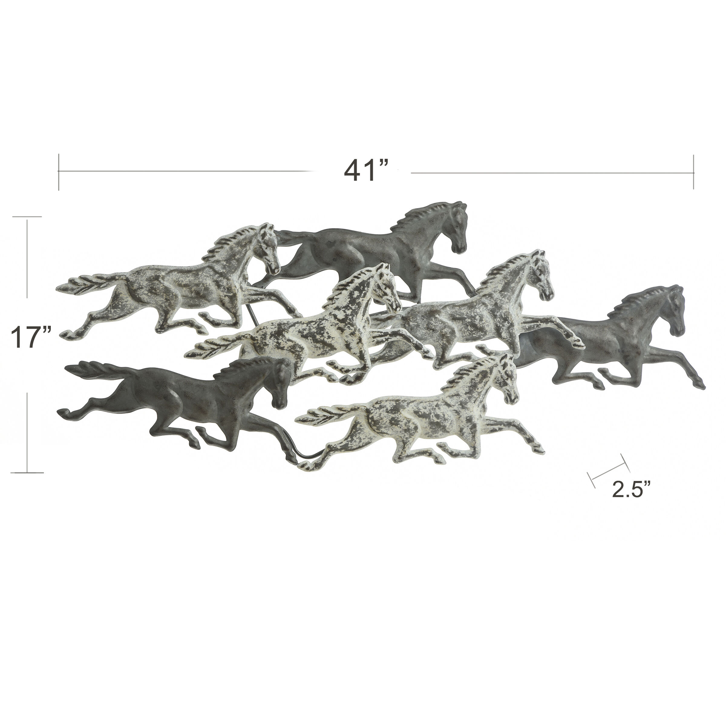 Dutton Galvanized Metal and Aged White Wash and Aged Metal Wall Art