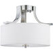 Pendenza 2 Light 15.25 inch Brushed Nickel with White Flush Mount Ceiling Light