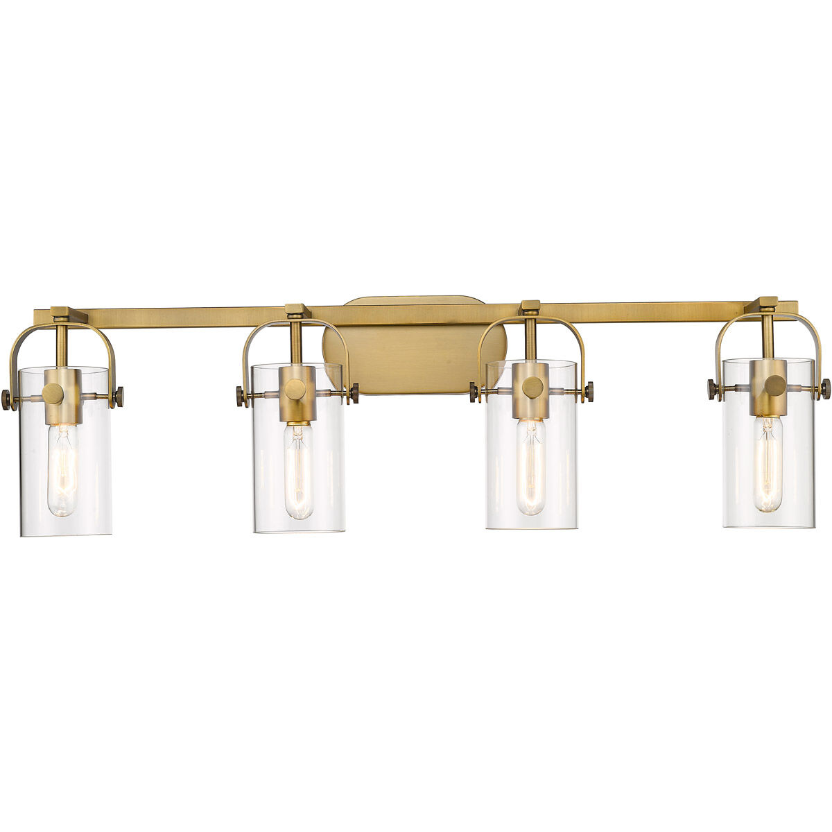 Pilaster 3 Light 35 inch Brushed Brass Bath Vanity Light Wall Light