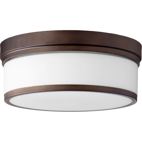 Celeste 3 Light 14 inch Oiled Bronze Flush Mount Ceiling Light, Satin Opal