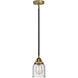 Nouveau 2 Bell 1 Light 5 inch Black Antique Brass Mini Pendant Ceiling Light in Incandescent, Seedy