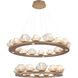 Mesa LED Novel Brass Chandelier Ceiling Light, Two-Tier Ring