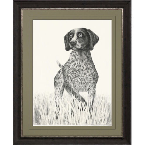 Canine Gaze / Canine Watch Black and Beige and Neutral Framed Art