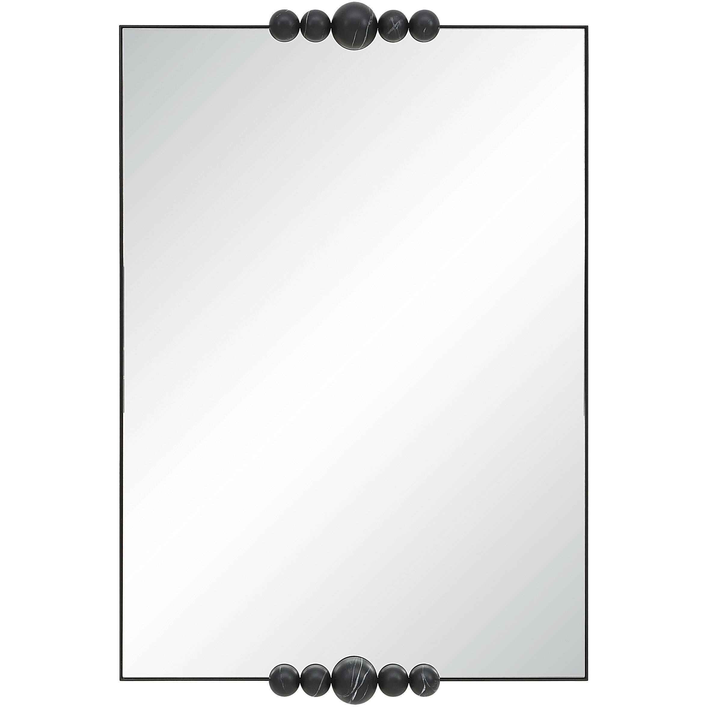 Cosmos 45 X 30 inch Matte Black Marble Wall Mirror