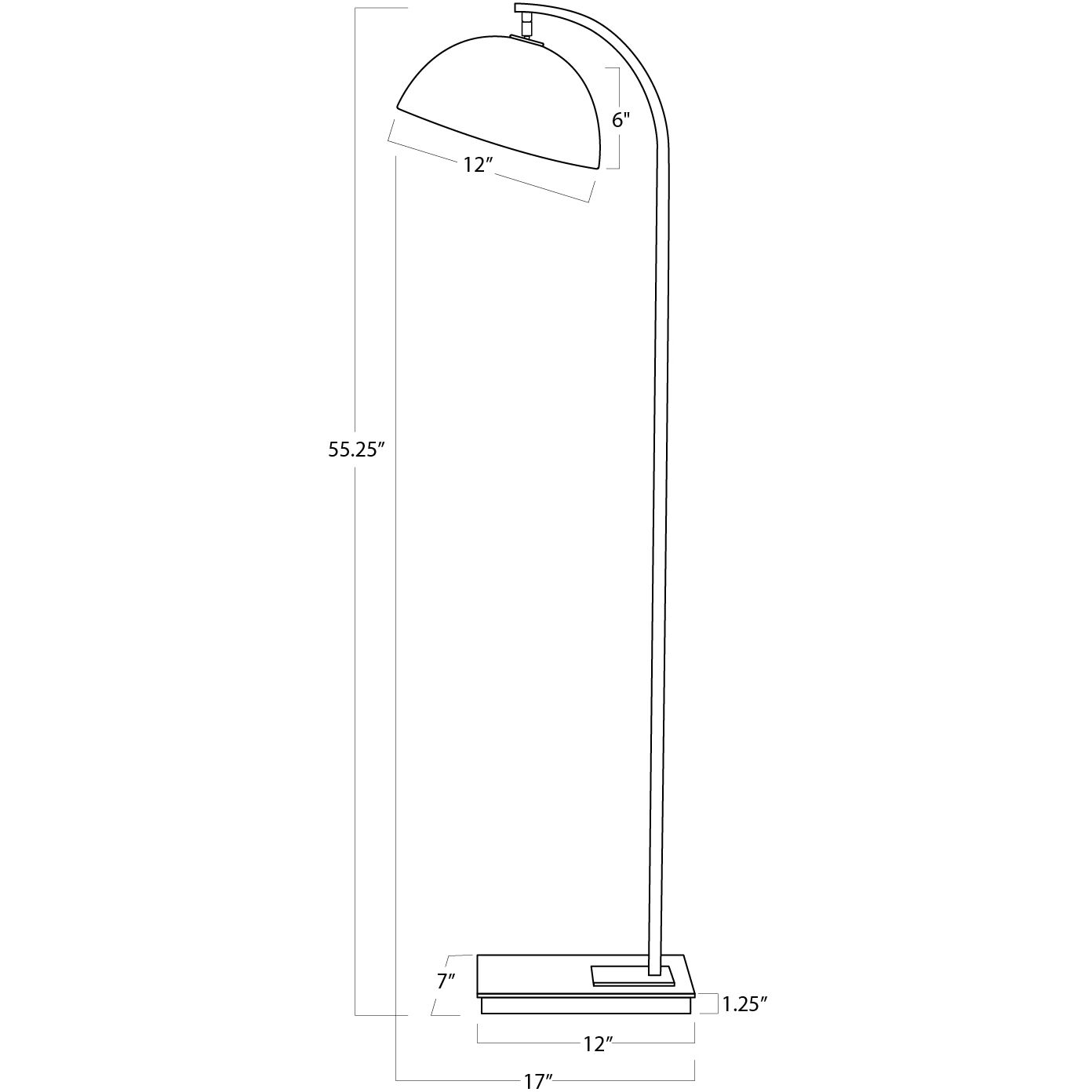 Otto 55.25 inch 60.00 watt Oil Rubbed Bronze Floor Lamp Portable Light