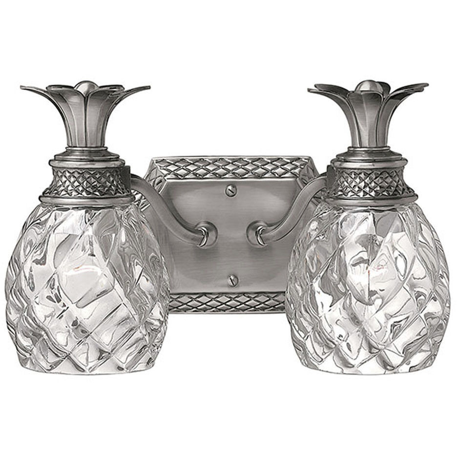 Hinkley 5312PL Plantation 2 Light 13 inch Polished Antique Nickel Vanity Light Wall Light
