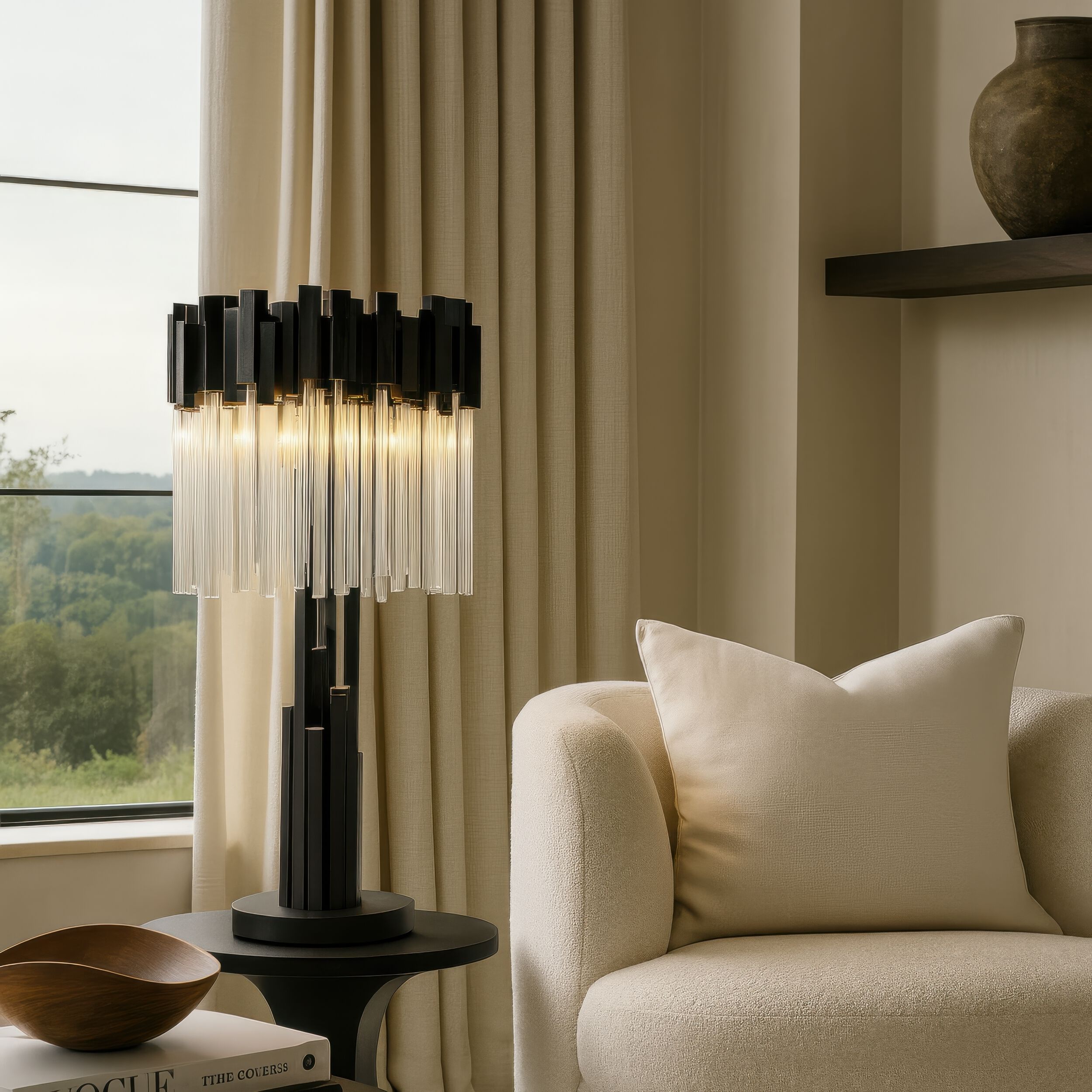 Matrix 30 inch 5 watt Matte Black and French Gold Table Lamp Portable Light in Matte Black/French Gold