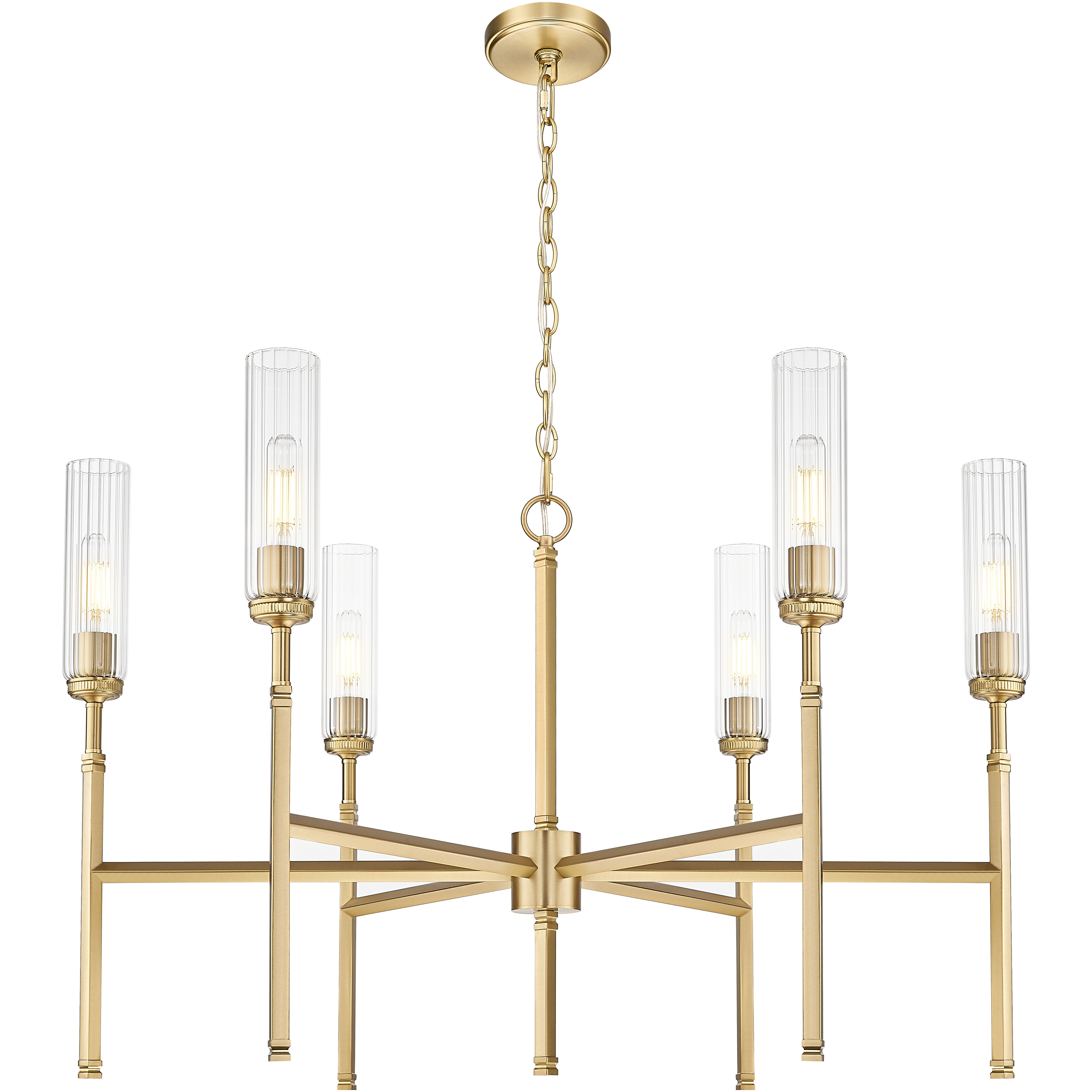 Esme 6 Light 38 inch Modern Gold Chandelier Ceiling Light