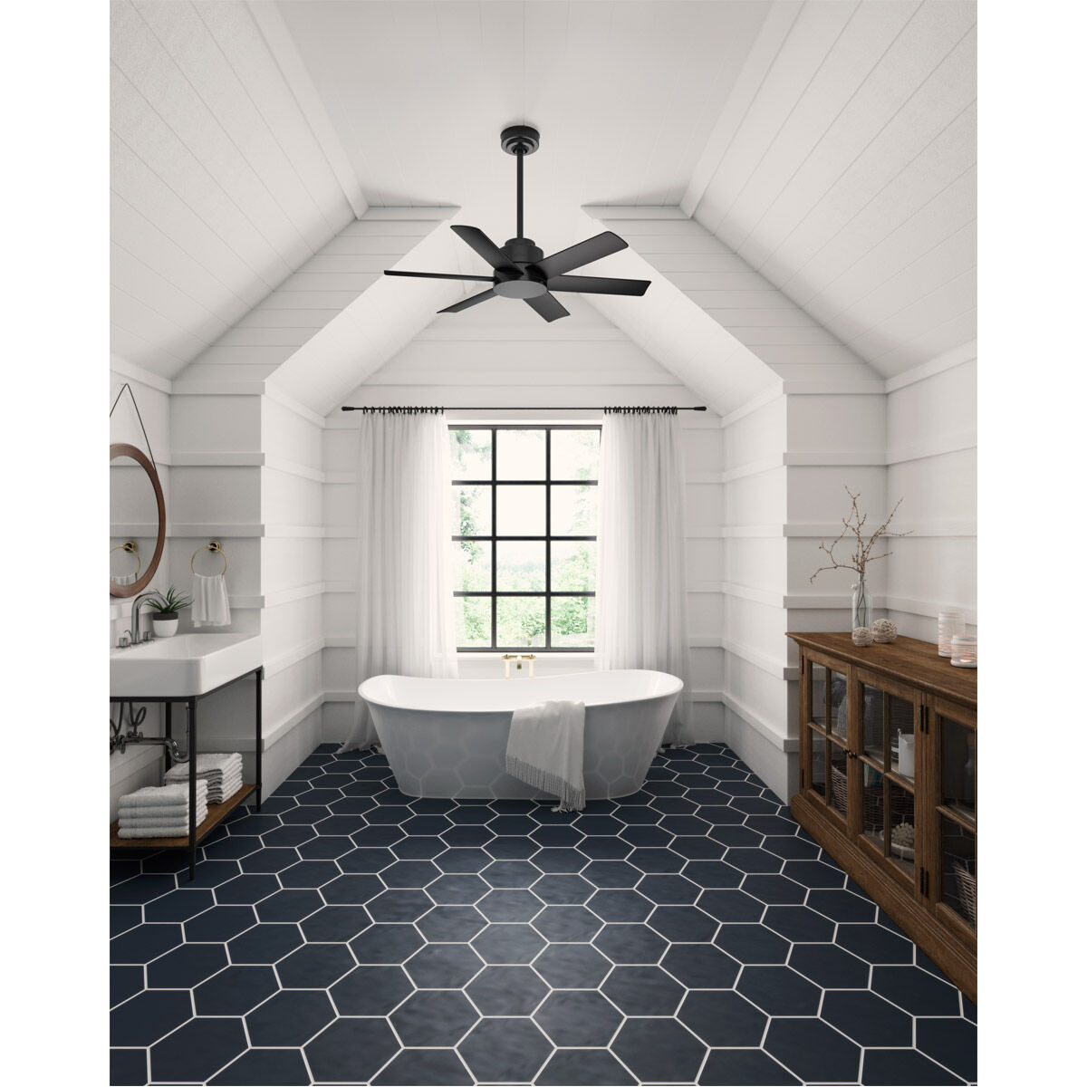 Kennicott 44 inch Matte Black Outdoor Ceiling Fan