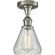 Edison Conesus 1 Light 6 inch Brushed Satin Nickel Flush Mount Ceiling Light