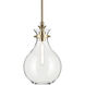 Laria 1 Light Champagne Bronze Pendant Ceiling Light in Clear