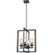 Okanagan 4 Light 18 inch Buffed Nickel and Barnwood Foyer Ceiling Light