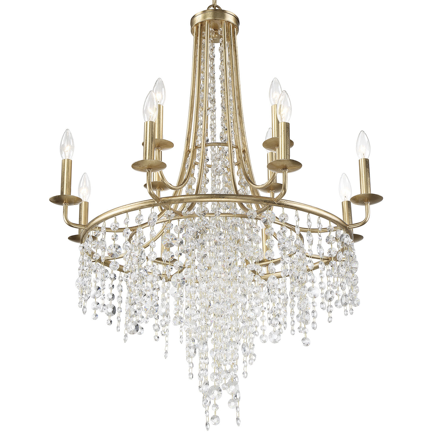 Gabrielle 12 Light 30 inch Antique Gold Chandelier Ceiling Light