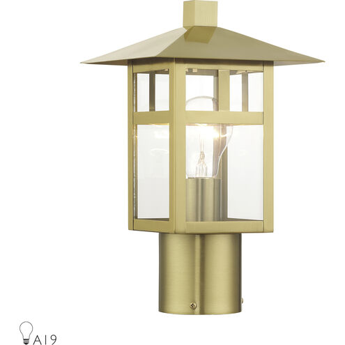 Crestlake 1 Light 11.75 inch Satin Gold Outdoor Post Top Lantern