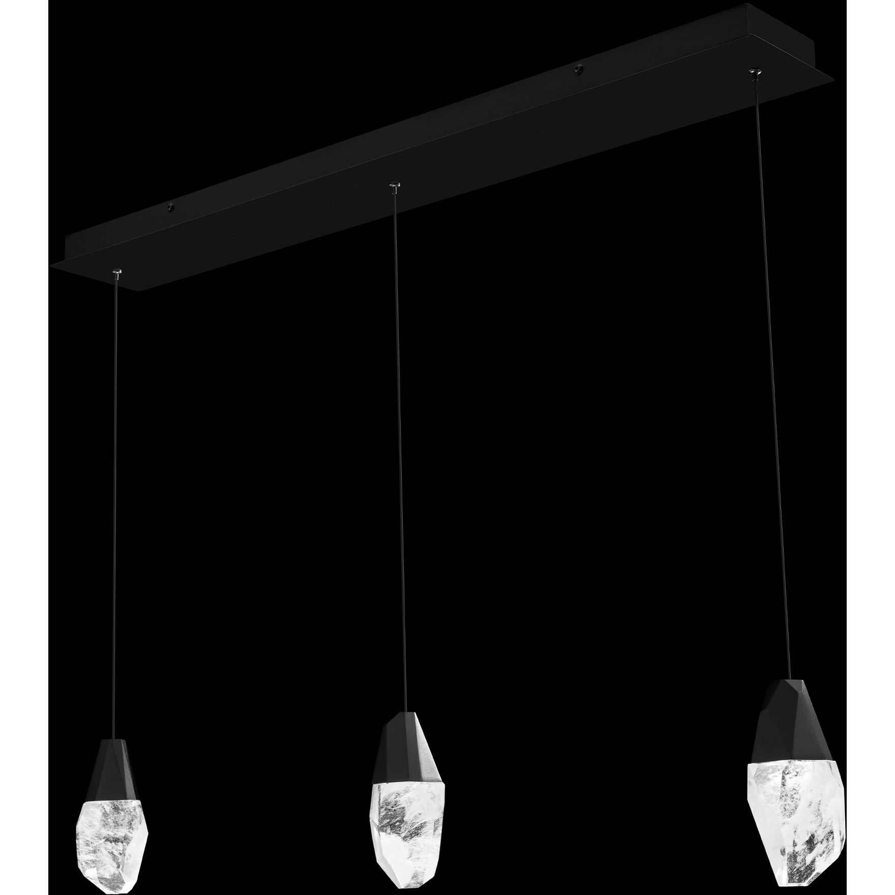 Beyond Martini LED 5.5 inch Black Multi-Light Pendant Ceiling Light in Optic, Linear Canopy