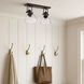 Hines 2 Light 18 inch Matte Black Semi-flush Ceiling Light in Seeded Glass, Damp