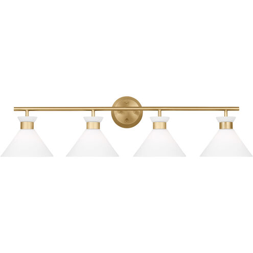 Drew & Jonathan Belcarra 4 Light 36.75 inch Satin Brass Wall Bath Fixture Wall Light