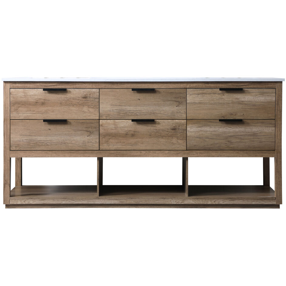 Larkin 72 X 22 X 34 inch Natural Oak Vanity Sink Set