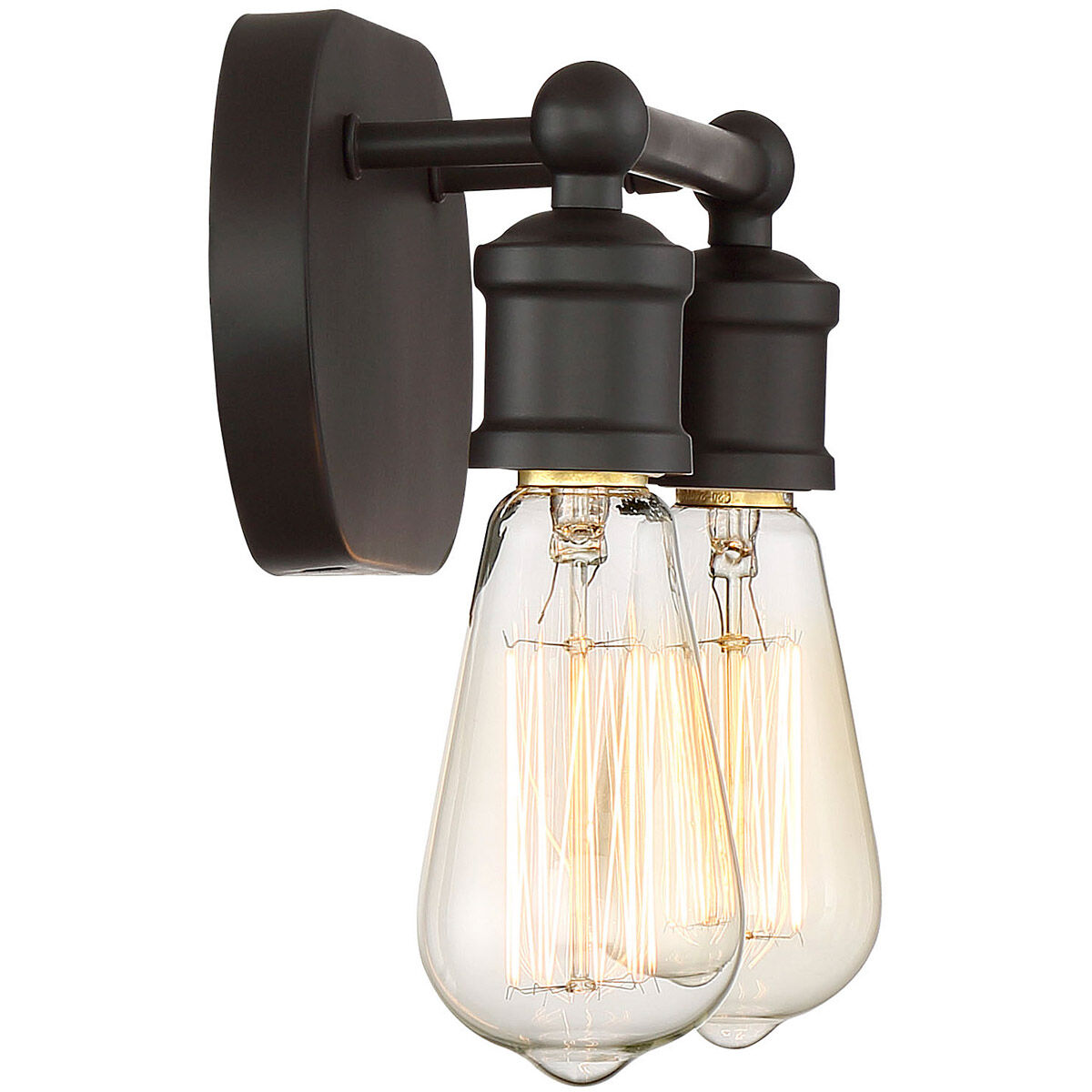 Industrial 2 Light 10 inch Oil Rubbed Bronze Bathroom Vanity Light Wall Light