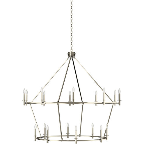 Carrick 18 Light Polished Nickel Chandelier Ceiling Light, 2 Tier Large