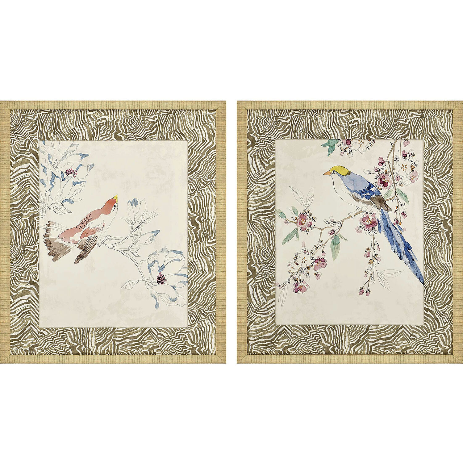 Rustic Paradise Multi and Brown and Blue and Pink Framed Art