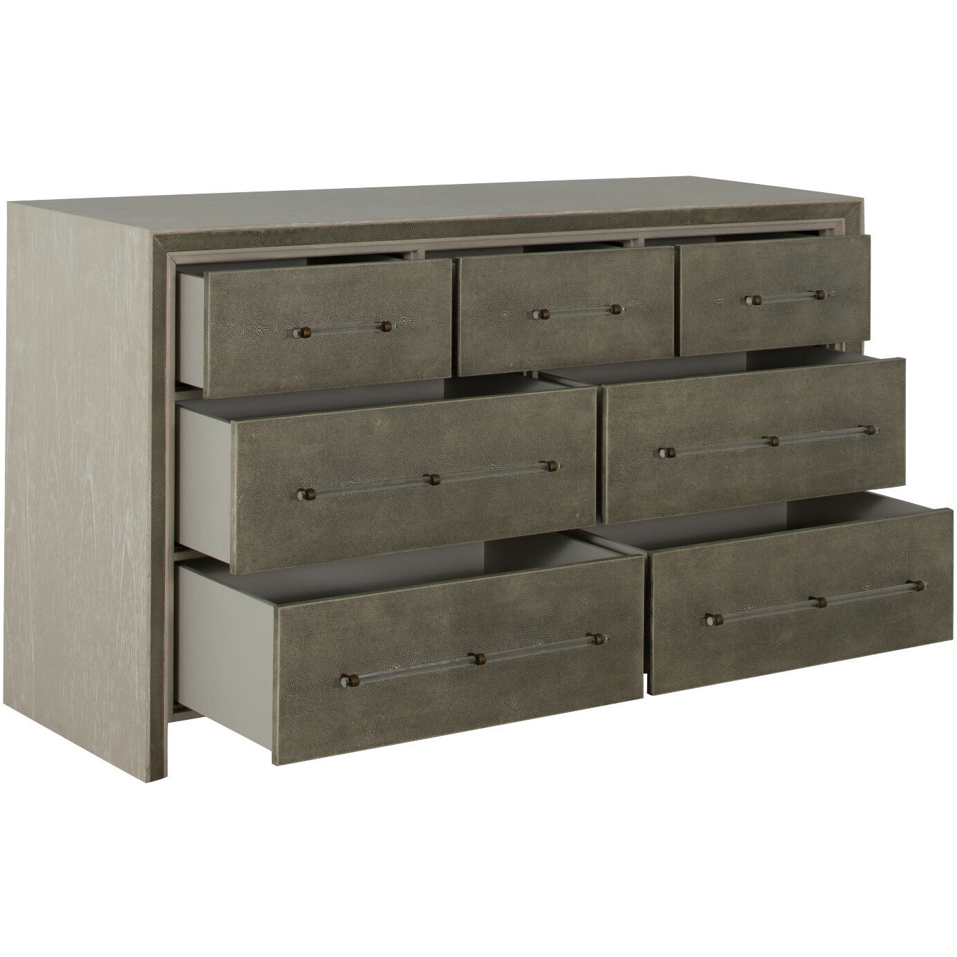 Alford Cerused White / Natural Shagreen Chest