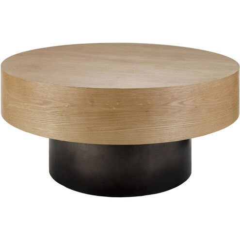 Russula 36 X 36 inch Top: Brown; Base: Metallic - Nickel Coffee Table