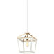 Mavonshire 1 Light 10 inch White and Aged Gold Brass Chandelier Ceiling Light