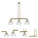 Franklin Restoration Seneca Falls 3 Light 39 inch Brushed Brass Island Light Ceiling Light, Franklin Restoration