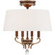 Magnolia Manor 4 Light 19 inch Pale Gold with Distressed Bronze Semi Flush Ceiling Light