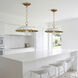 Primrose 1 Light 16 inch Matte White and Gold Leaf Single Pendant Ceiling Light