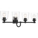 Antonia 4 Light 35 inch Coal Black Bath Vanity Light Wall Light