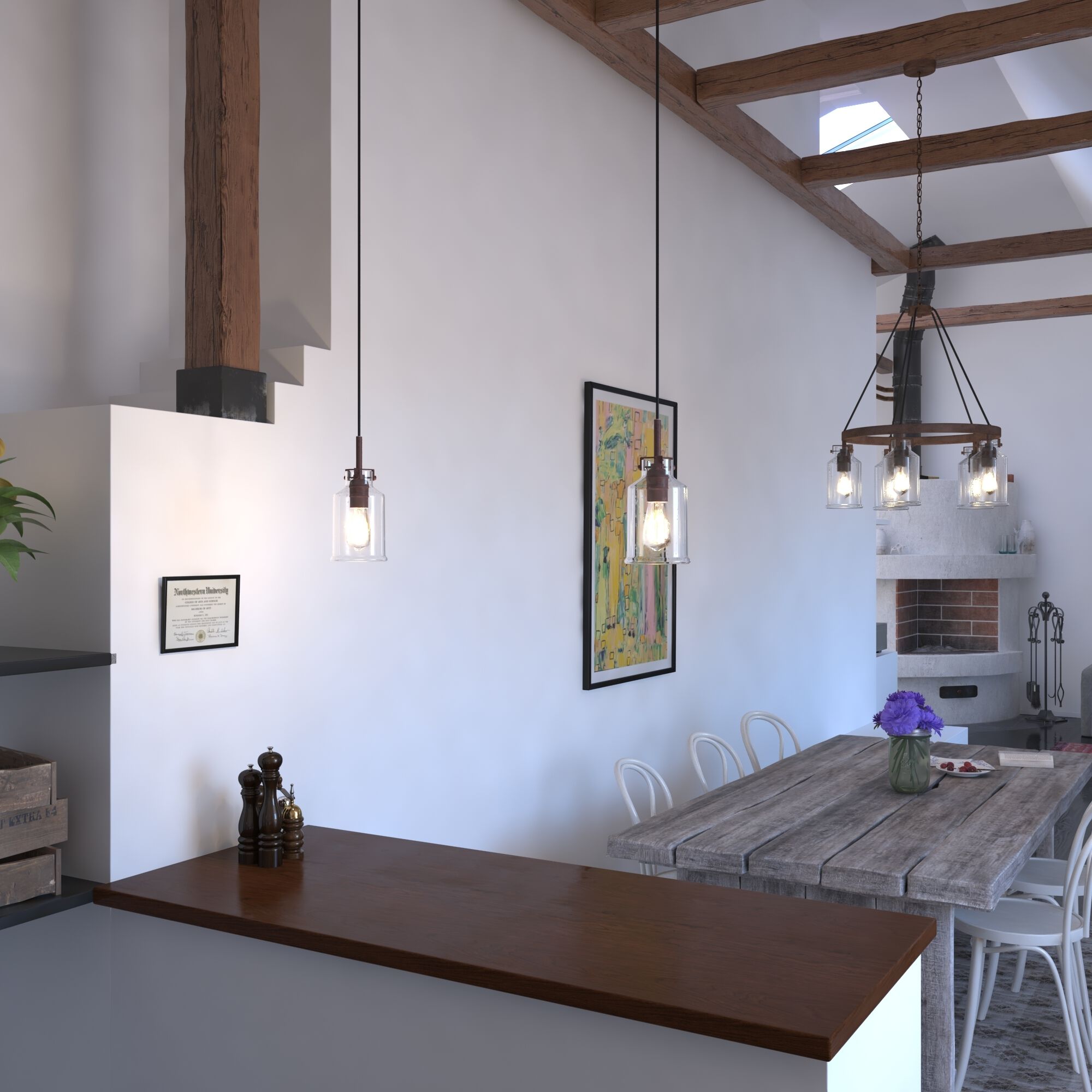 Milone LED 5 inch Textured Rustic Bronze Mini Pendant Ceiling Light