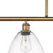 Ballston Ballston Dome LED 48 inch Brushed Brass Island Light Ceiling Light in Clear Glass