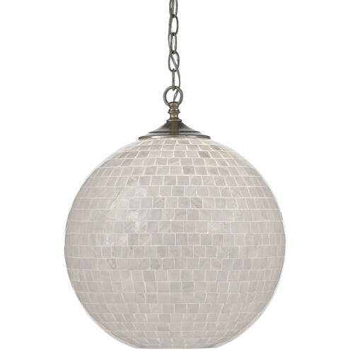 Finhorn 1 Light 15.75 inch Pearl/Antique Silver Leaf Pendant Ceiling Light