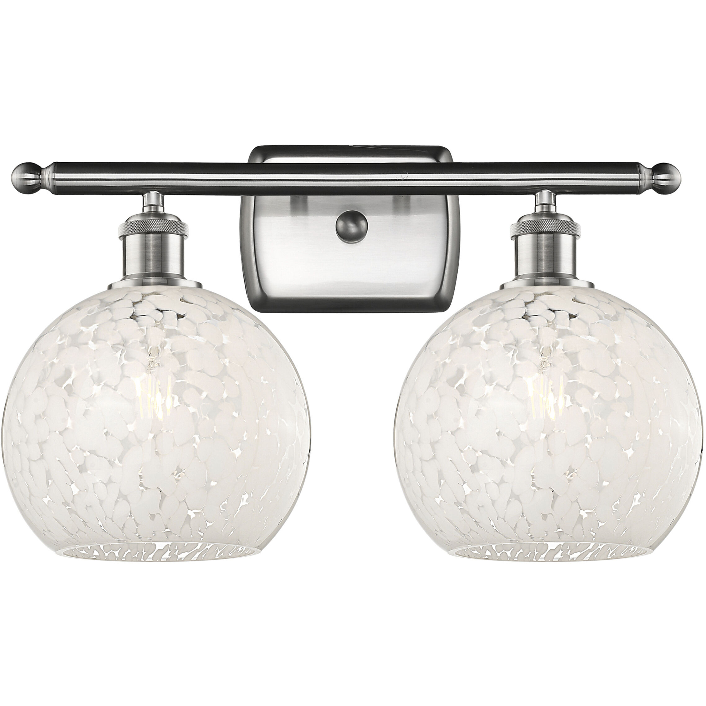 Ballston White Mouchette 2 Light 18 inch Brushed Satin Nickel Bath Vanity Light Wall Light