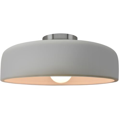Radiance 1 Light 16 inch Matte White and Brushed Nickel Semi Flush Ceiling Light