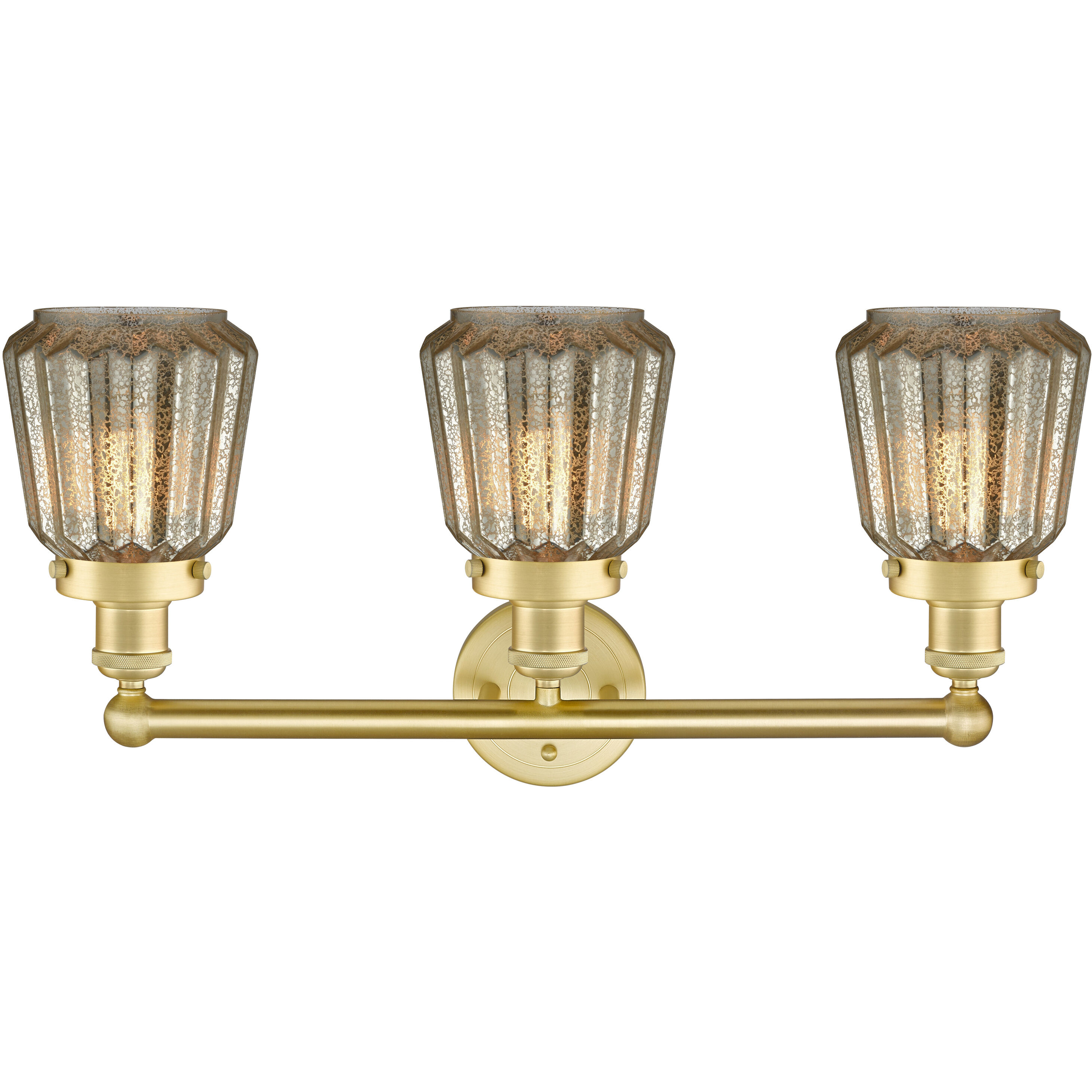 Chatham 3 Light 24.5 inch Satin Gold Bath Vanity Light Wall Light in Mercury