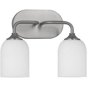 Emile 2 Light 13.25 inch Brushed Steel Wall Bath Fixture Wall Light