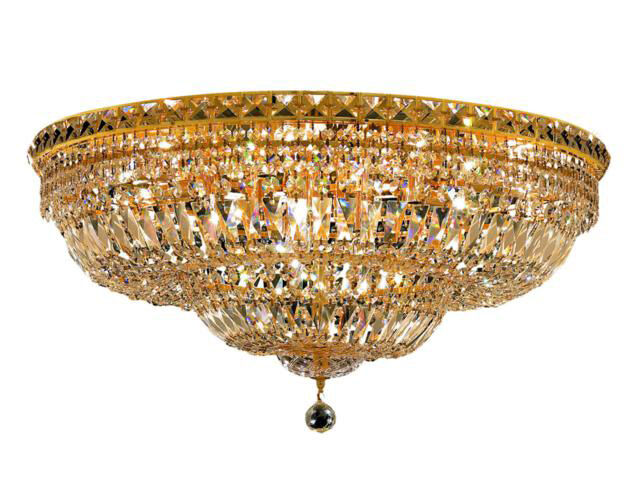 Tranquil 18 Light 30 inch Gold Flush Mount Ceiling Light in Royal Cut