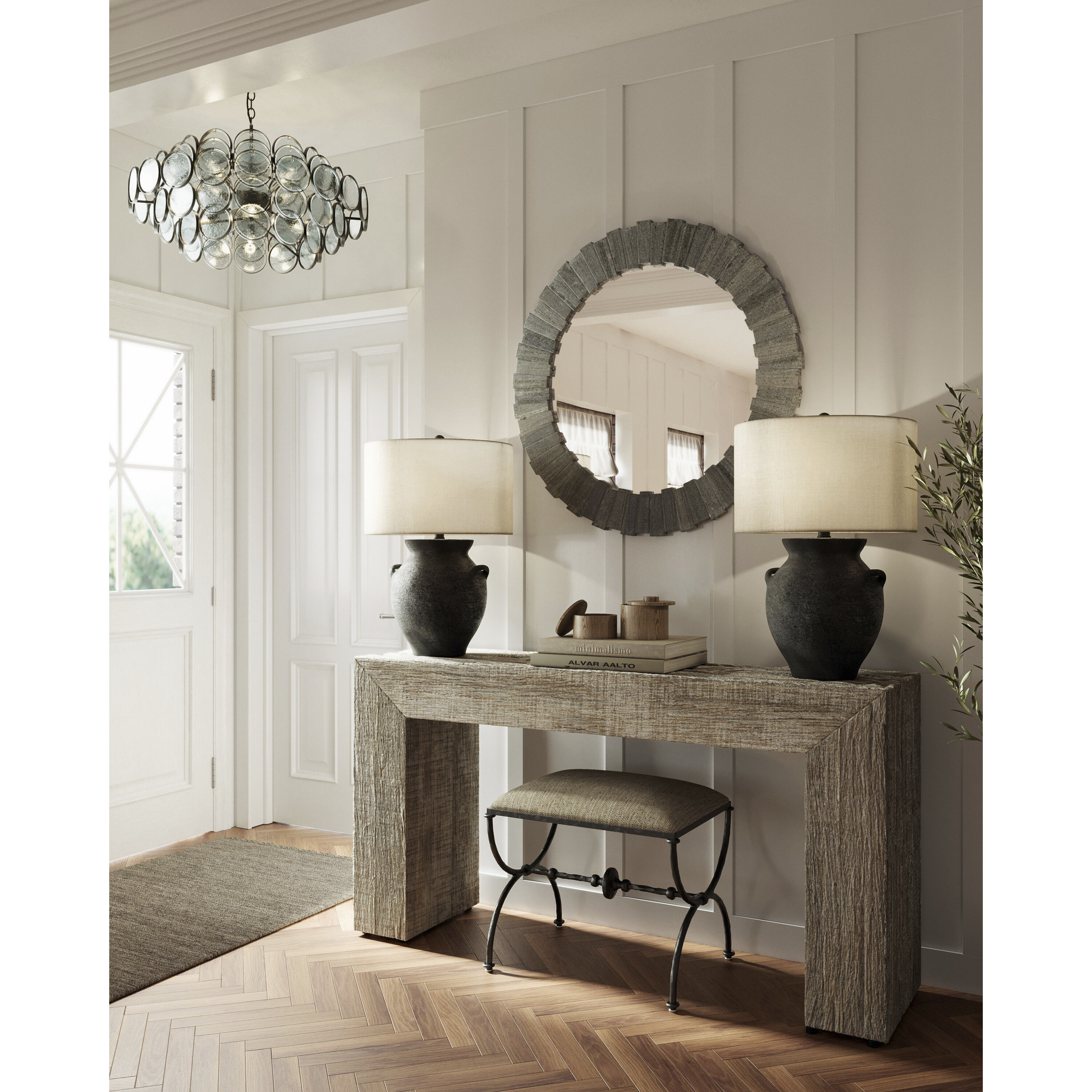 Dario 38.5 inch Gray and Mirror Mirror